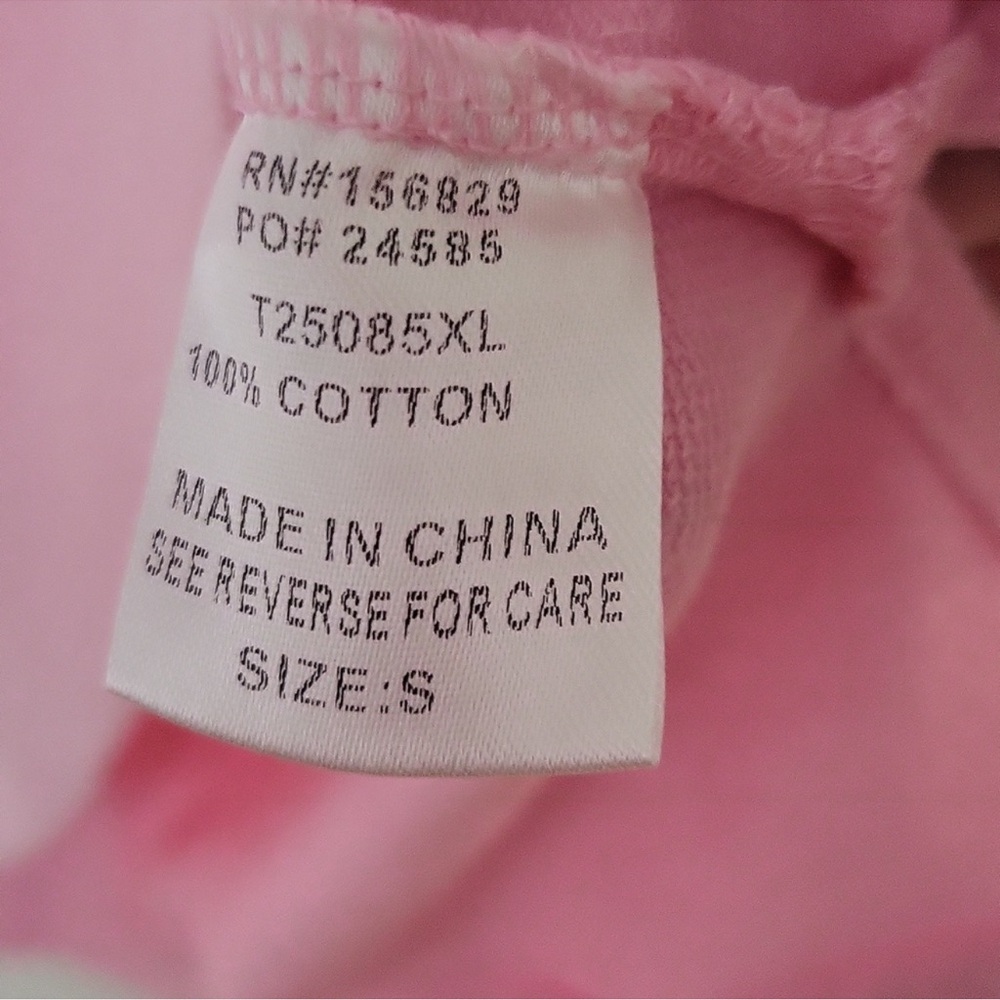 White Birch Rhinestone Cotton Pink Crew V Neck Short Sleeve Oversized Top NWOT - Picture 6 of 16